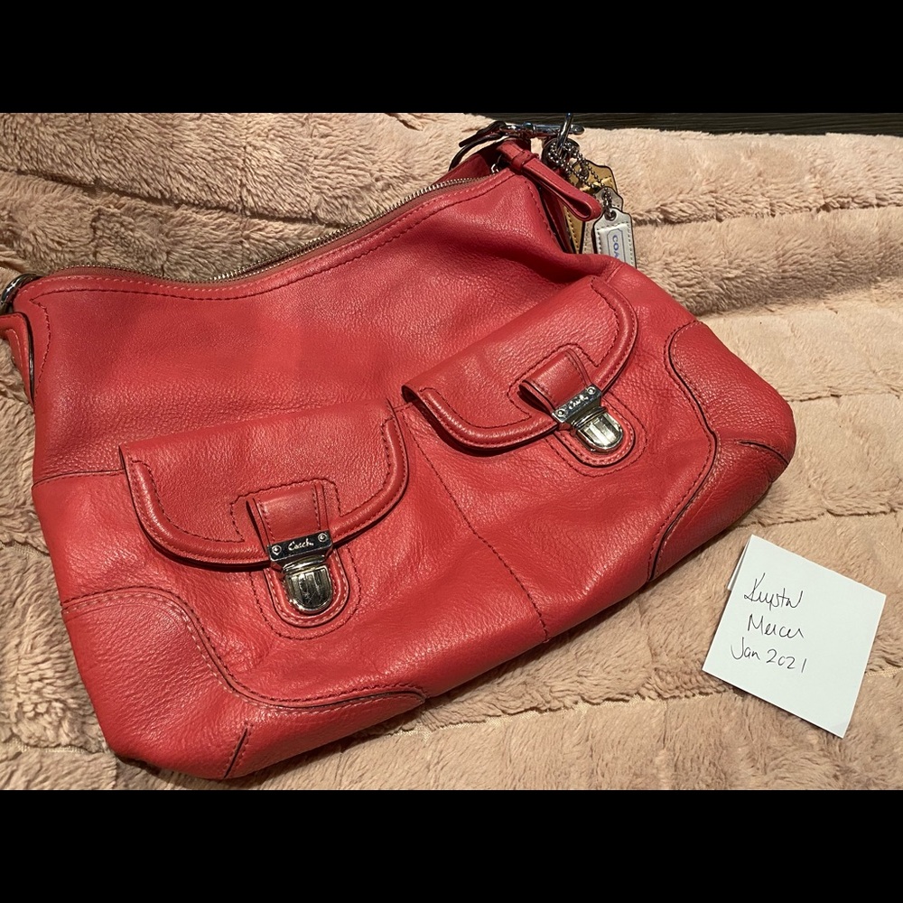 Coach Pebble Dusty Pink Crossbody Satchel